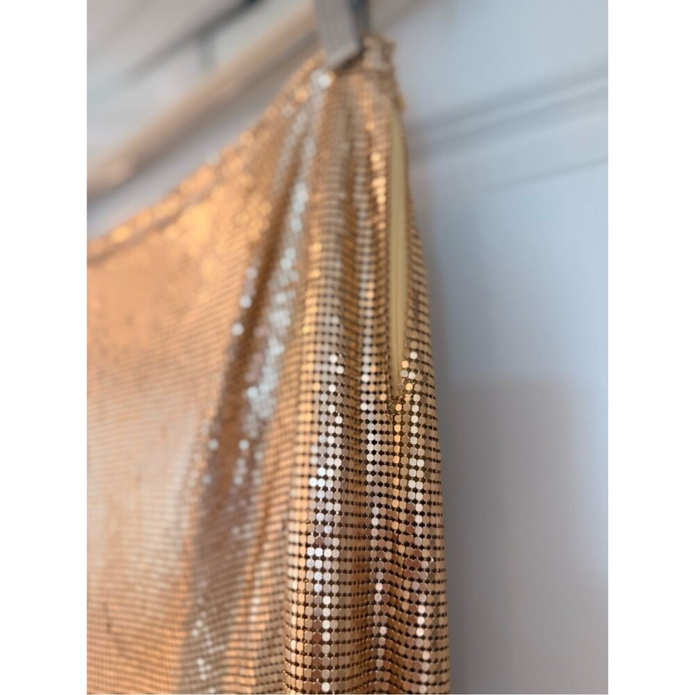 🆕 LOVERS and FRIENDS Sasha Gold Metallic Maxi high slit Skirt, party luxury, XS - Picture 9 of 13